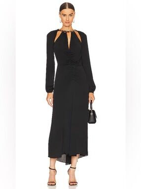 VERONICA BEARD - Fayla Chain-detail Dress In Black Size 0 NWT $698 Black Tie